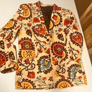 Paisley print, multicolored blazer, size medium.